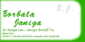 borbala janiga business card